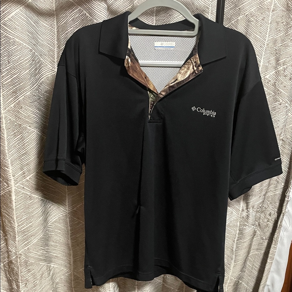 Columbia Men's Polo with Black and Camouflage Accents